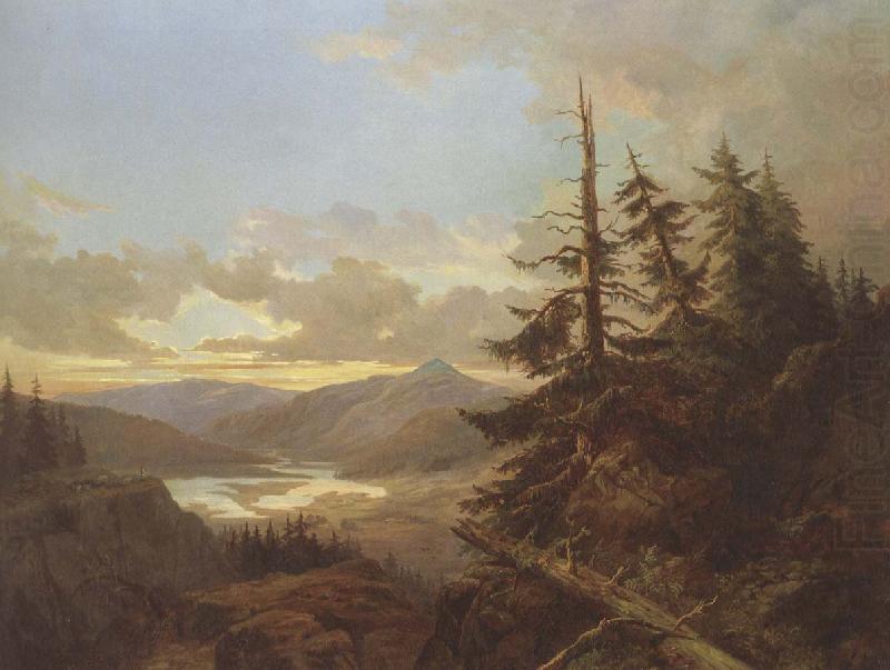 norskt landsap i morgorgonbelysning, unknow artist